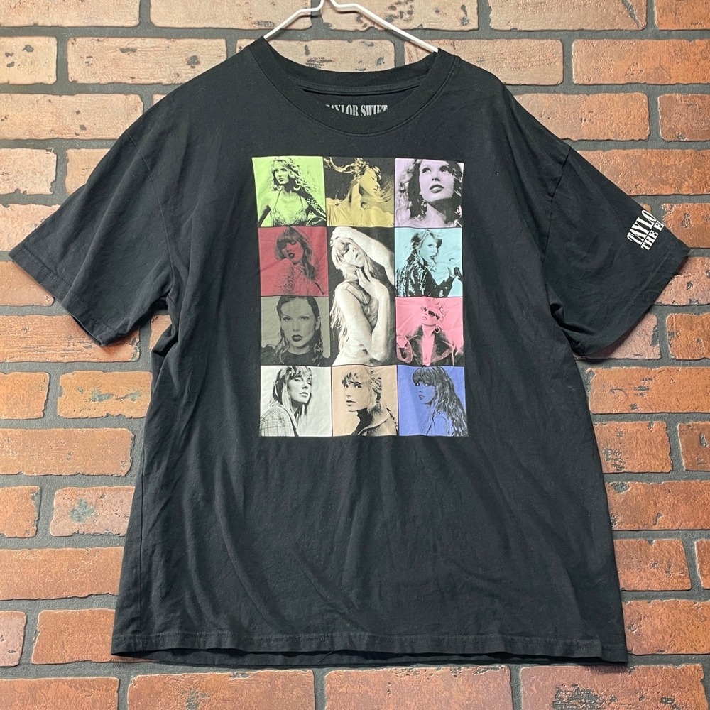 Taylor Swift The Eras Tour Black Graphic T-Shirt Unisex L Concert Fan Merch Tee